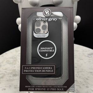 Black Magsafe Compatible iPhone 15 Pro Max Protection Bundle